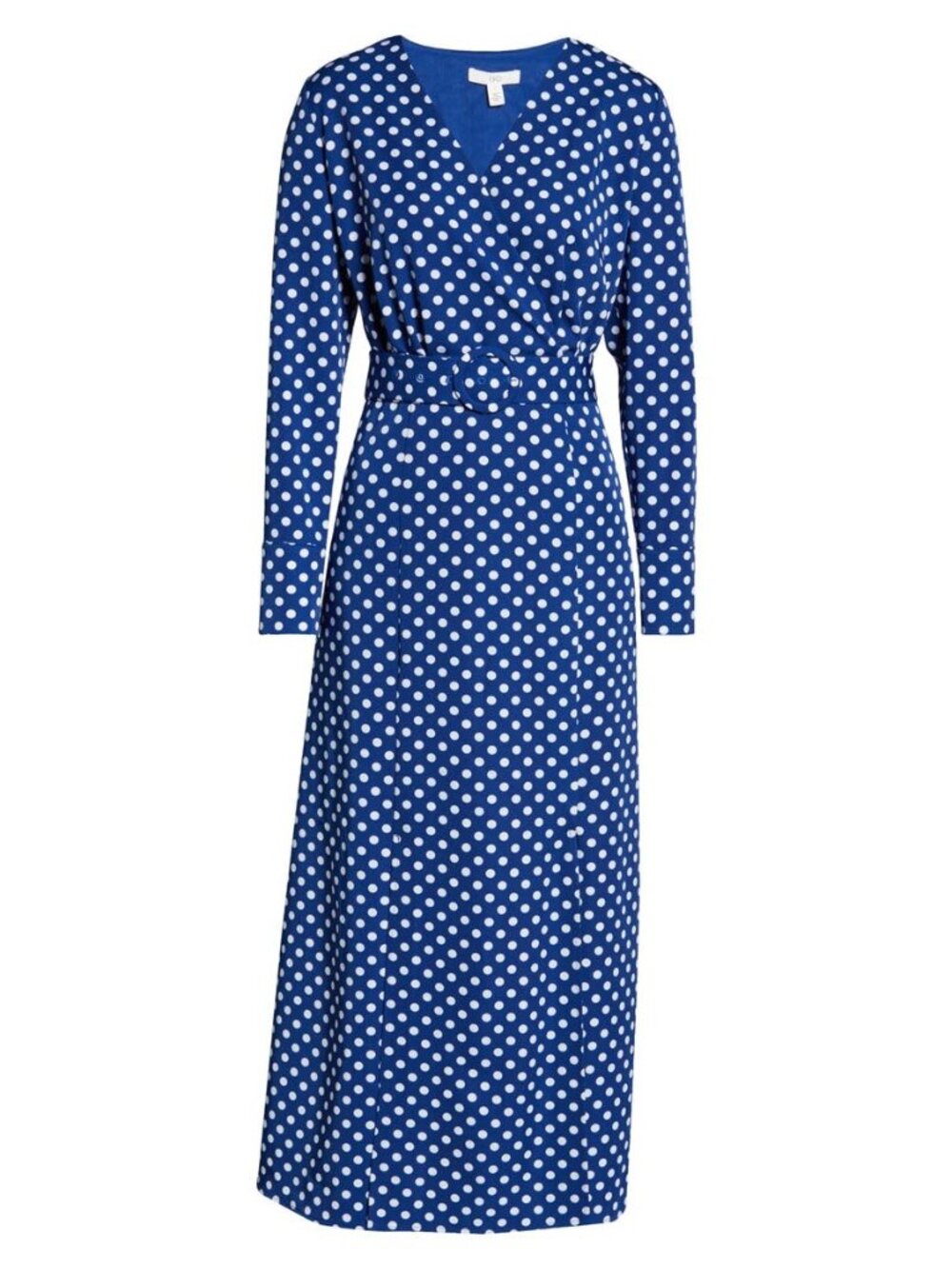🆕1901 Polka Dot Wrap Long Sleeve Maxi Dress Blue Small (4-6) - Picture 5 of 12